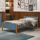 Cama Solteiro Simba Com Pés Amadeirado E Colchão D33 - Reller