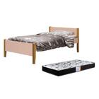 Cama Solteiro Simba Com Pés Amadeirado E Colchão D33 - Reller