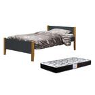 Cama Solteiro Simba Com Pés Amadeirado E Colchão D33 - Reller