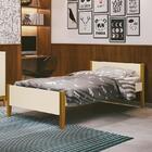 Cama Solteiro Simba Com Pés Amadeirado E Colchão D33 - Reller
