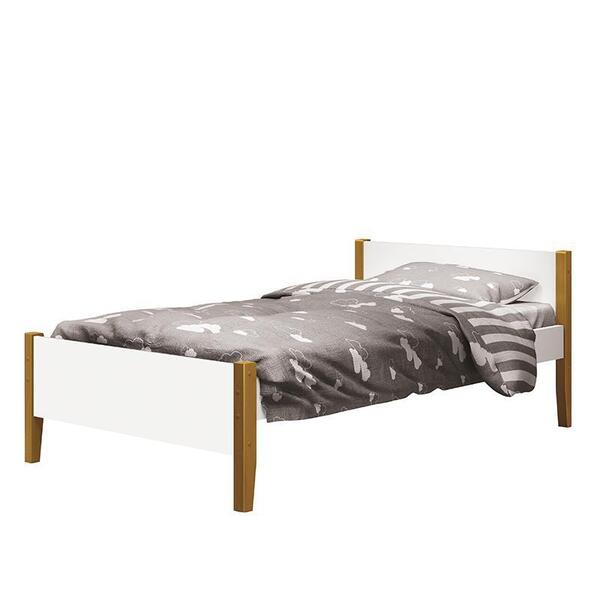 Cama Solteiro Simba Com Pés Amadeirado - Reller Móveis