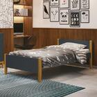 Cama Solteiro Simba Com Pés Amadeirado - Reller Móveis