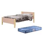 Cama Solteiro Simba Com Pés Madeira Natural E Colchão D20 - R