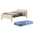 Cama Solteiro Simba Com Pés Madeira Natural E Colchão D20 - R