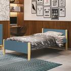 Cama Solteiro Simba Com Pés Madeira Natural E Colchão D33 - R