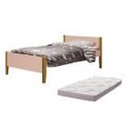 Cama Solteiro Simba Pés Amadeirado Com Colchão D20 - Reller M