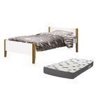 Cama Solteiro Simba Pés Amadeirado Com Colchão D33 - Reller M