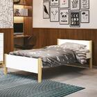 Cama Solteiro Simba Pés Madeira Natural Com Colchão D20 - Rel