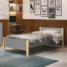 Cama Solteiro Simba Pés Madeira Natural Com Colchão D20 - Rel