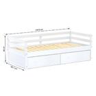 Cama Solteiro Slim Com 02 Gavetas Madeira Maciça Branco Housin