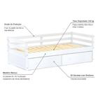 Cama Solteiro Slim Com 02 Gavetas Madeira Maciça Branco Housin