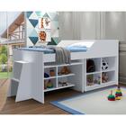 Cama Solteiro Sophia Branco Com Escrivaninha