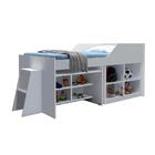 Cama Solteiro Sophia Branco Com Escrivaninha