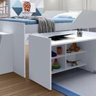 Cama Solteiro Sophia Branco Com Escrivaninha