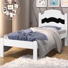 Cama Solteiro Sophia Branco E Preto Branco Com Colchão