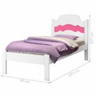 Cama Solteiro Sophia Branco Rosa