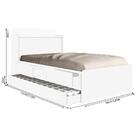 Cama Solteiro Tamires Baú Branco Com Auxiliar