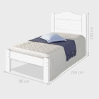 Cama Solteiro Thalia Estrado Reforçado Branco Com Colchão
