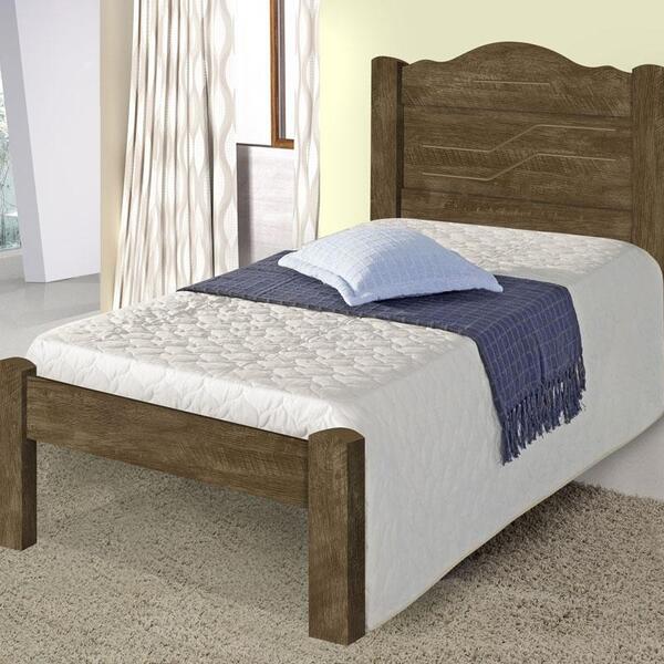 Cama Solteiro Thalia Estrado Reforçado Castanho Wood