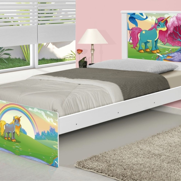 Cama Solteiro Unicórnio Feliz