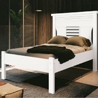 Cama Solteiro Veneza Branco Cabeceira Detalhada