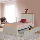 Cama Solteiro Viana Off White Com Auxiliar E Colchões