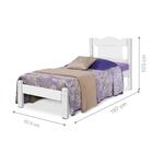 Cama Solteiro Virgil Branco Com Colchão