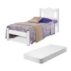 Cama Solteiro Virgil Branco Com Colchão