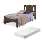 Cama Solteiro Virgil Castanho Com Colchão