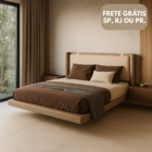 Cama Suspensa Para Quarto Moderno Futurista Ocre / Bege King