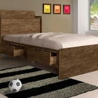 Cama Tamires Baú 2 Gavetas Solteiro Castanho – Vj Móveis