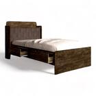 Cama Tamires Castanho Com Capitonê Nogal E Colchão