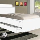 Cama Tamires Solteiro 0,88cm Com Auxiliar Branco E Dois Colch