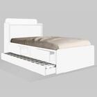 Cama Tamires Solteiro 0,88cm Com Auxiliar Branco E Dois Colch