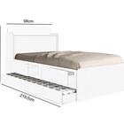 Cama Tamires Solteiro 0,88cm Com Auxiliar Castanho Dois Colch