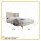 Cama Viúva Com Cabeceira De Linho Ibirapuera Areia Com Pés Di