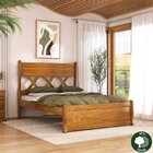 Cama X Casal Madeira Maciça Mogno/mel
