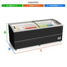 Câmara Horizontal Expositor Ilha Premium -18ºc Inverter Degel
