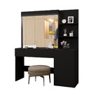 Camarim Londres 1 Porta 1 Gaveta Com Espelho Mvaular Preto