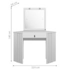 Camarim Ripado Com Led E Espelho Uraí Branco