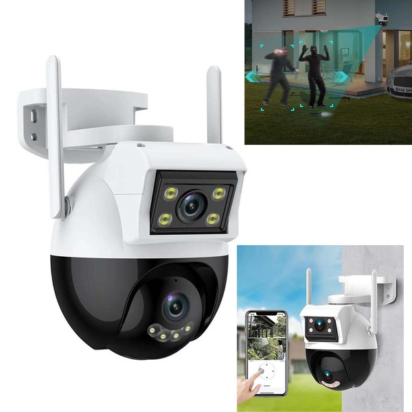 Camera De Segurança Dupla Wifi Vigilancia Ptz 8mp Celular App