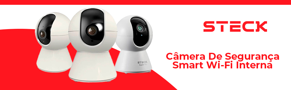 Câmera de Segurança Mini Wi-Fi Steck Ptz 360 SMBC3BS1 Branco