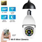 Câmera De Visão Noturna Lâmpada Panorâmica Rotativa 360 Wifi