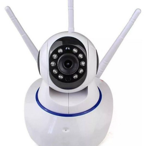 Câmera Ip Sem Fio 360° 3 Antenas Hd Alarme Wifi Visão Noturna
