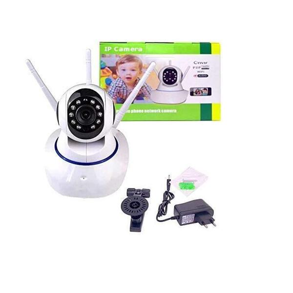 Câmera Monitoramento Ip Com Áudio 3 Antenas