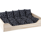 Caminha Cama Pet Para Cachorro Com Colchão Patinha Preto