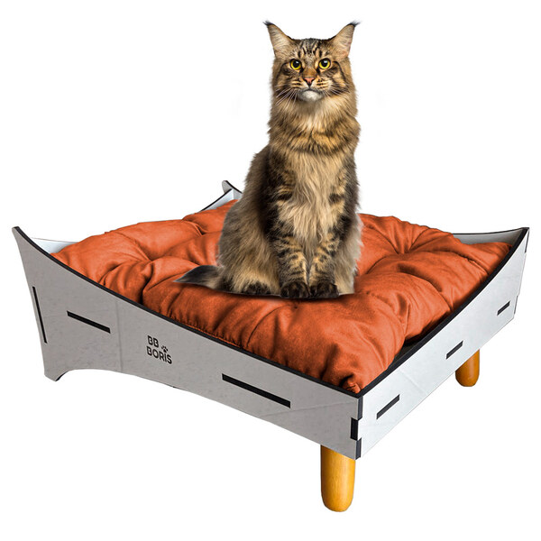 Caminha Cat Line Pet Gato Premium Mdf Champagne Pés Palito Al