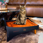 Caminha Cat Line Pet Premium Mdf Preto Com Comedouro E Almofa