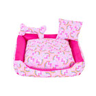 Caminha Para Cachorro Rosa Estampada 3 Peças Menina 40cm X 40