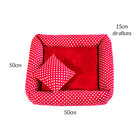 Caminha Para Cachorro Vermelha Poá 50cm X 50cm Com Almofadinh